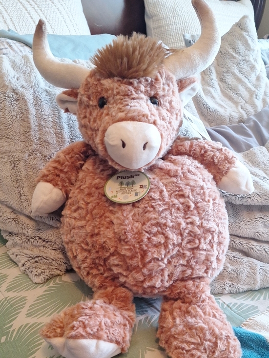 Lush Other - Lush Tan Plush Highland Cow with Cream Accents 17"
